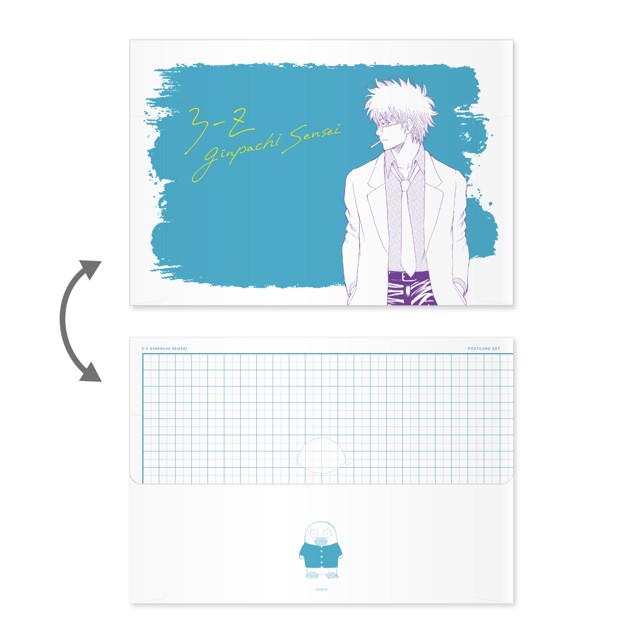 ３年Ｚ組銀八先生 ポストカード9種セット(クリアケース付き) 